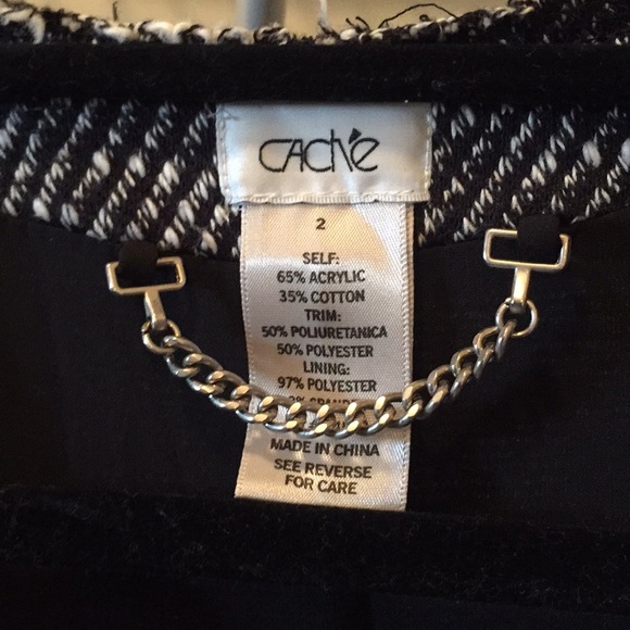 Caché Black and White Blazer with Detailing-Size 2 - Picture 4 of 6